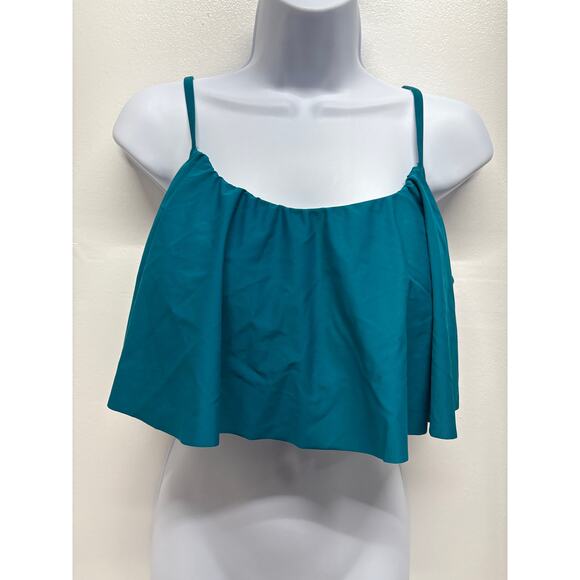 Cupshe women’s Size Large teal flowy swim top, bikini tops. NWT. - Picture 7 of 7